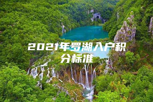 2021年罗湖入户积分标准