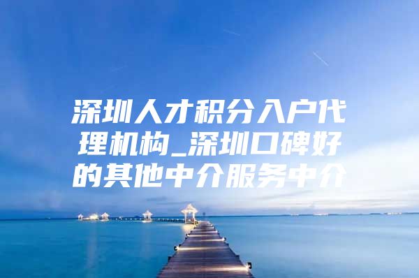 深圳人才积分入户代理机构_深圳口碑好的其他中介服务中介