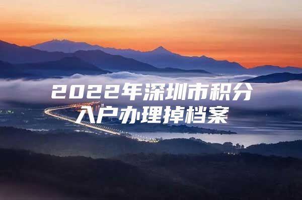 2022年深圳市积分入户办理掉档案