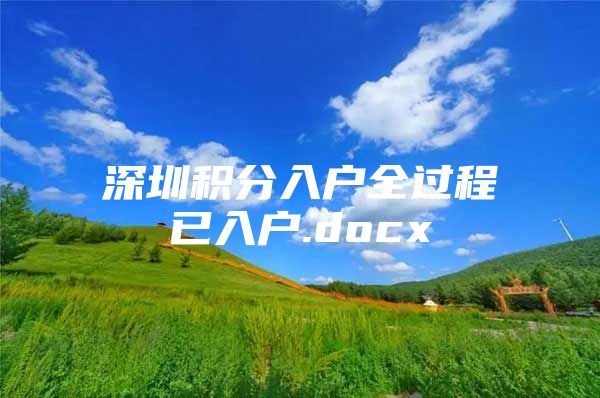 深圳积分入户全过程已入户.docx