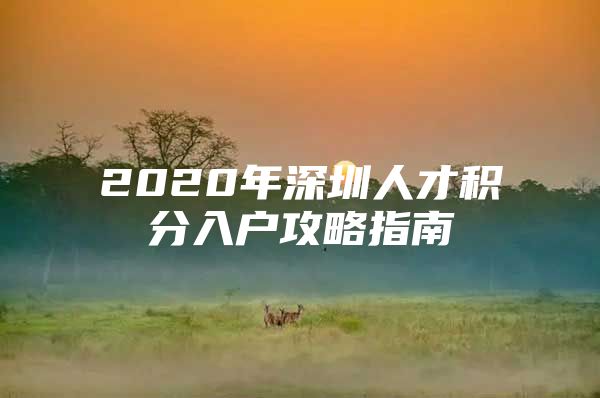 2020年深圳人才积分入户攻略指南